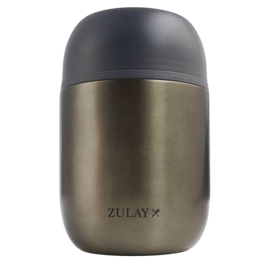 Zulay Kitchen 16oz Vacuum Insulated Food Jar Container Dark Grey ZSP