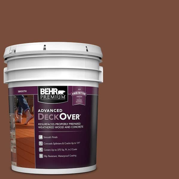 BEHR Premium Advanced DeckOver 5 gal. #SC-142 Cappuccino Smooth Solid Color Exterior Wood and Concrete Coating