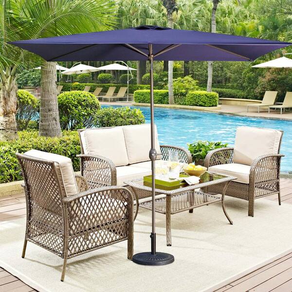 4 chair patio set with umbrella Lumi Outdoor Wooden Dining Set with Rope Chairs & Bench, Umbrella Hole for  4-6 People, 67" Sled-Leg