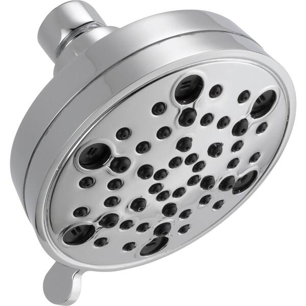 Delta 5-Spray 4 in. Single Wall Mount Fixed H2Okinetic Shower Head in ...