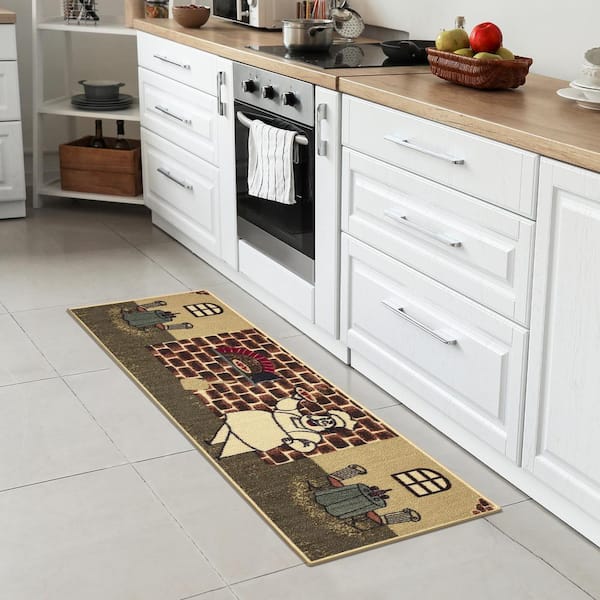 Ottomanson Sara's Kitchen Paisley Beige Area Rug; Runner 1'8'' x 4'11