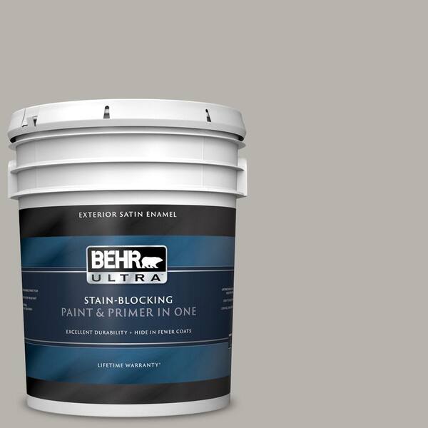 BEHR ULTRA 5 gal. #UL260-9 Ashes Satin Enamel Exterior Paint and Primer in One