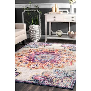 Kiyoko Vintage Floral Multi 7 ft. x 9 ft. Area Rug