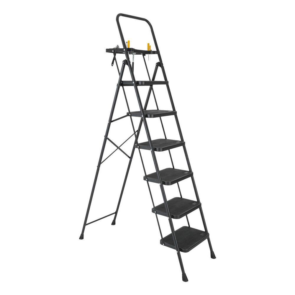 6-Step Steel Step Stool Ladder with Tool Tray, 550 lbs. Load Capacity Type IA Duty Rating (6 ft. Reach Height) price history on PriceWatchPro