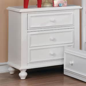 Olivvia White Traditional Style Nightstand