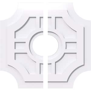 1 in. P X 8 in. C X 24 in. OD X 6 in. ID Haus Architectural Grade PVC Contemporary Ceiling Medallion, Two Piece