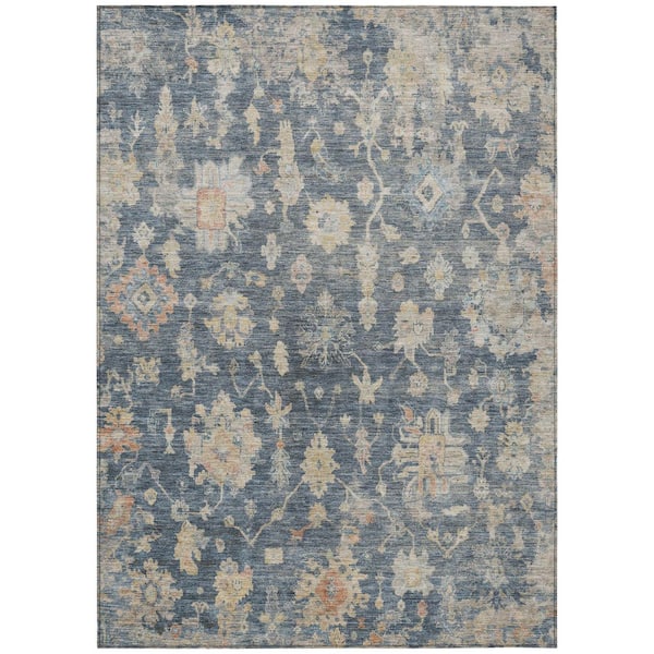 Chantille Machine Washable Indoor/Outdoor Abstract ACN2355 Navy 8 ft. x 10 ft. Area Rug