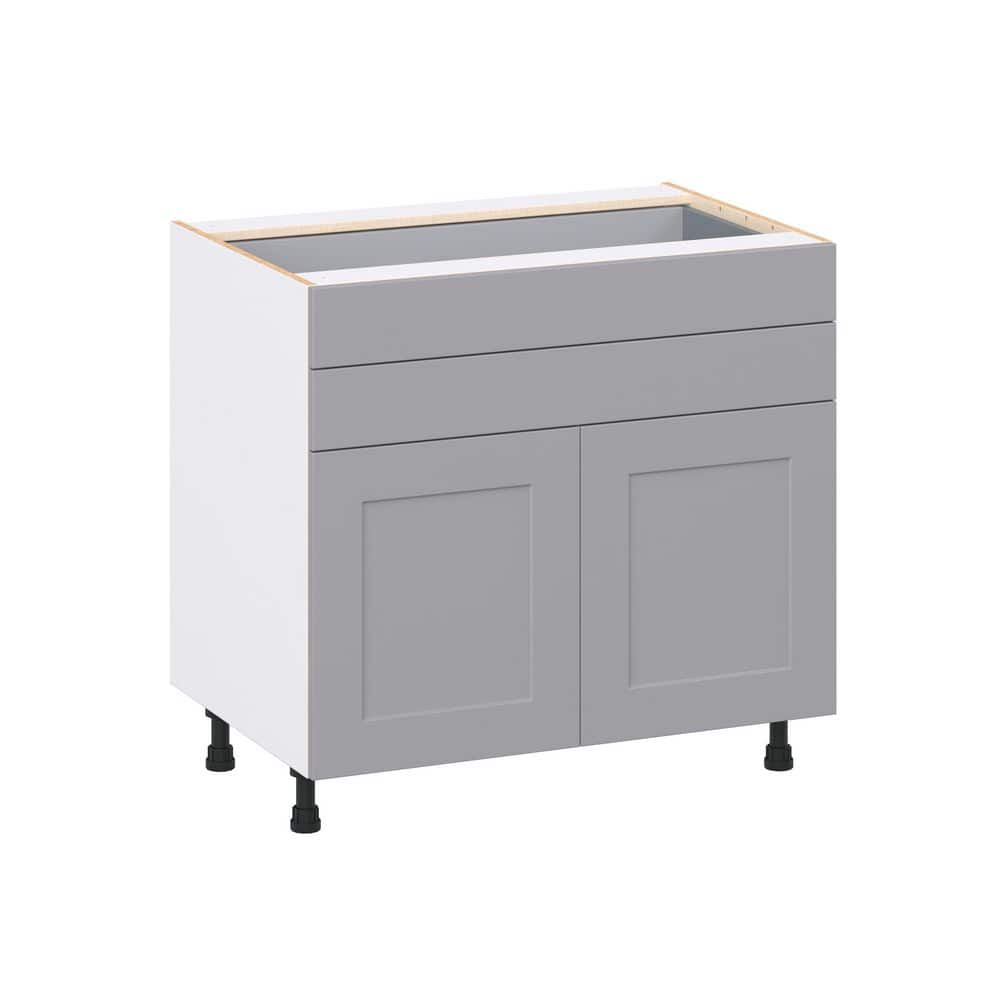 Roseland 36 in. W x 24 in. D x 34.5 in. H Assembled Shaker Base Kitchen Cabinet in Slate Gray with Two 5 in. Drawers price history on PriceWatchPro