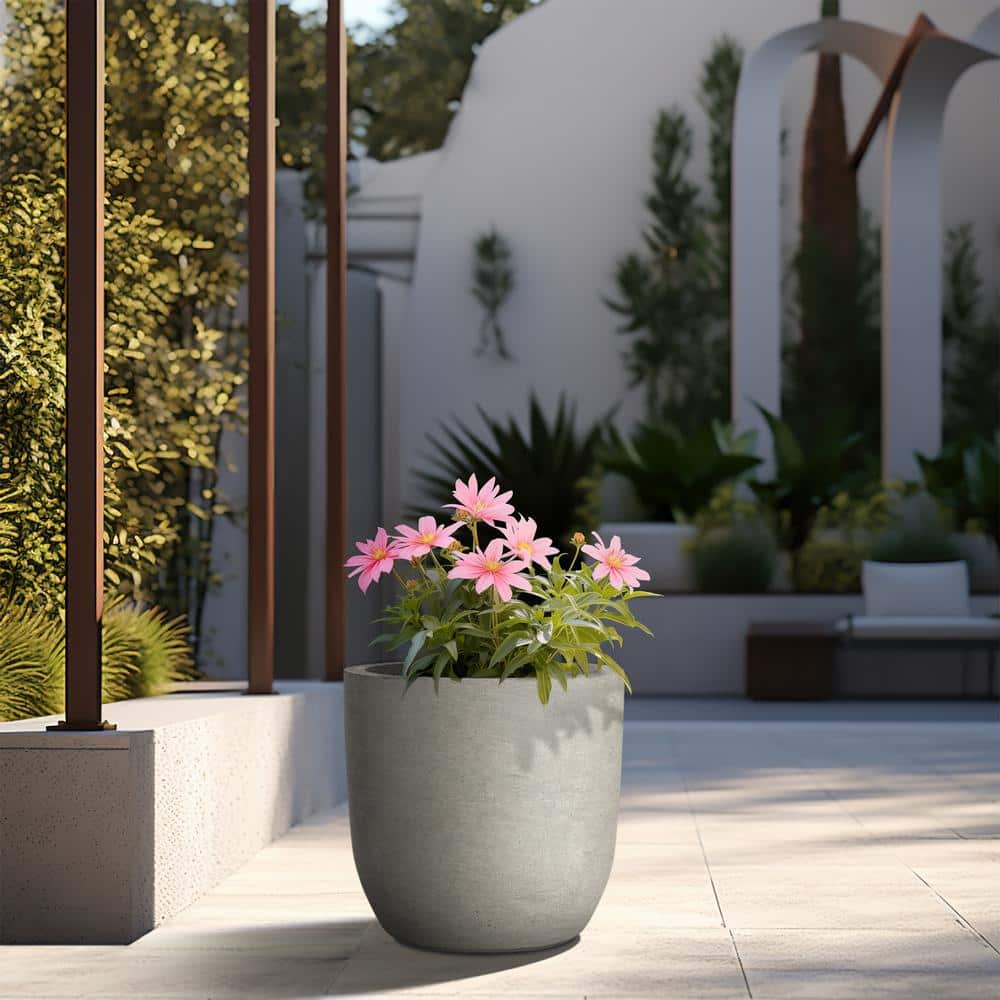 Lightweight 17in. x 15.5in. Pale Yellow Extra Large Tall Round Concrete Plant Pot/Planter for Indoor & Outdoor price history on PriceWatchPro