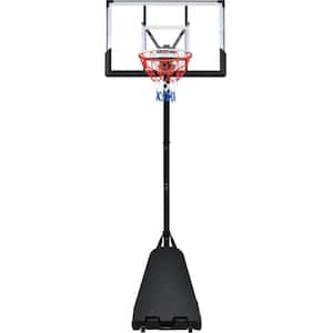 Waterproof Portable Basketball Hoop with Super Bright LED Lights 8 ft. to 10 ft. H Adjustment for Play at Night Outdoor