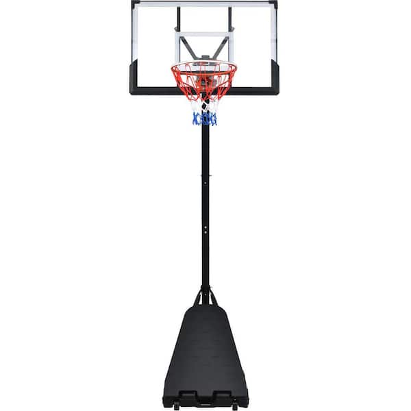 Tunearary Waterproof Portable Basketball Hoop with Super Bright LED Lights 8 ft. to 10 ft. H Adjustment for Play at Night Outdoor