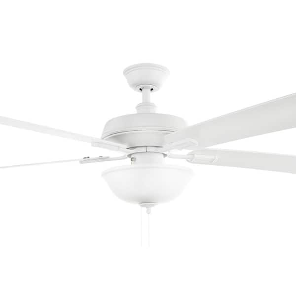 LED White Ceiling Fan with Light Kit 