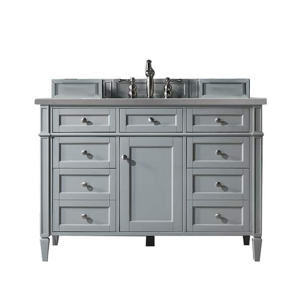 James Martin Vanities Brittany 48 in. W x 23.5 in.D x 34 in. H Single Bath Vanity in Urban Gray with Quartz Top in Grey Expo