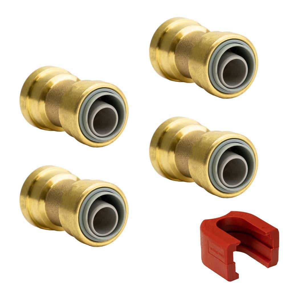 3/4 in. Brass Push-to-Connect Polybutylene Conversion Coupling Fitting with SlipClip Release Tool (4-Pack) price history on PriceWatchPro