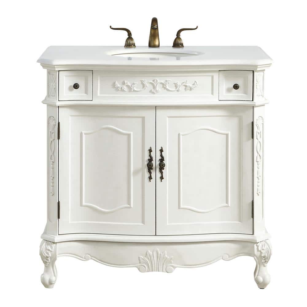 Simply Living 36 in. W x 21 in. D x 36 in. H Bath Vanity in Antique White w