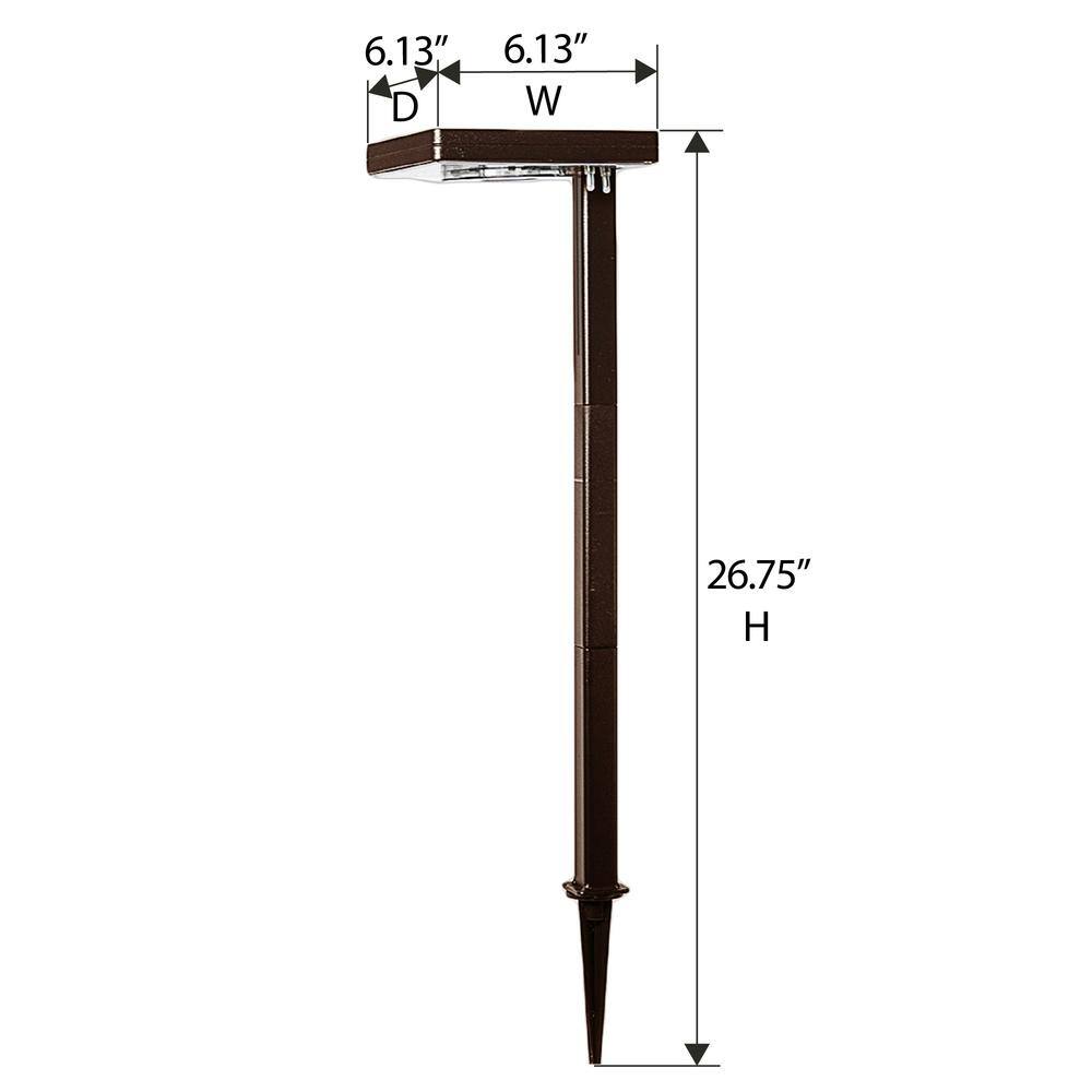 Bronze LED Solar Path Light with Adjustable Mounting Options