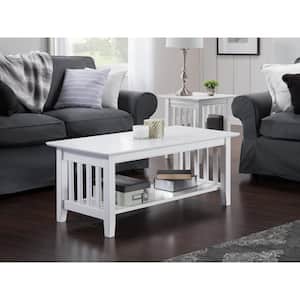 Mission 44 in. White Large Rectangle Wood Coffee Table