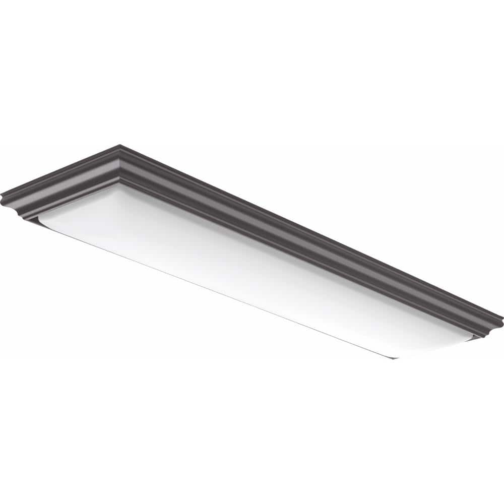 Brown Wood and Glass LED Flush Mount Ceiling Light