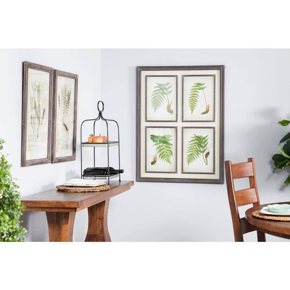 Oversized Vintage Green Fern Botanical Wall Art on Canvas