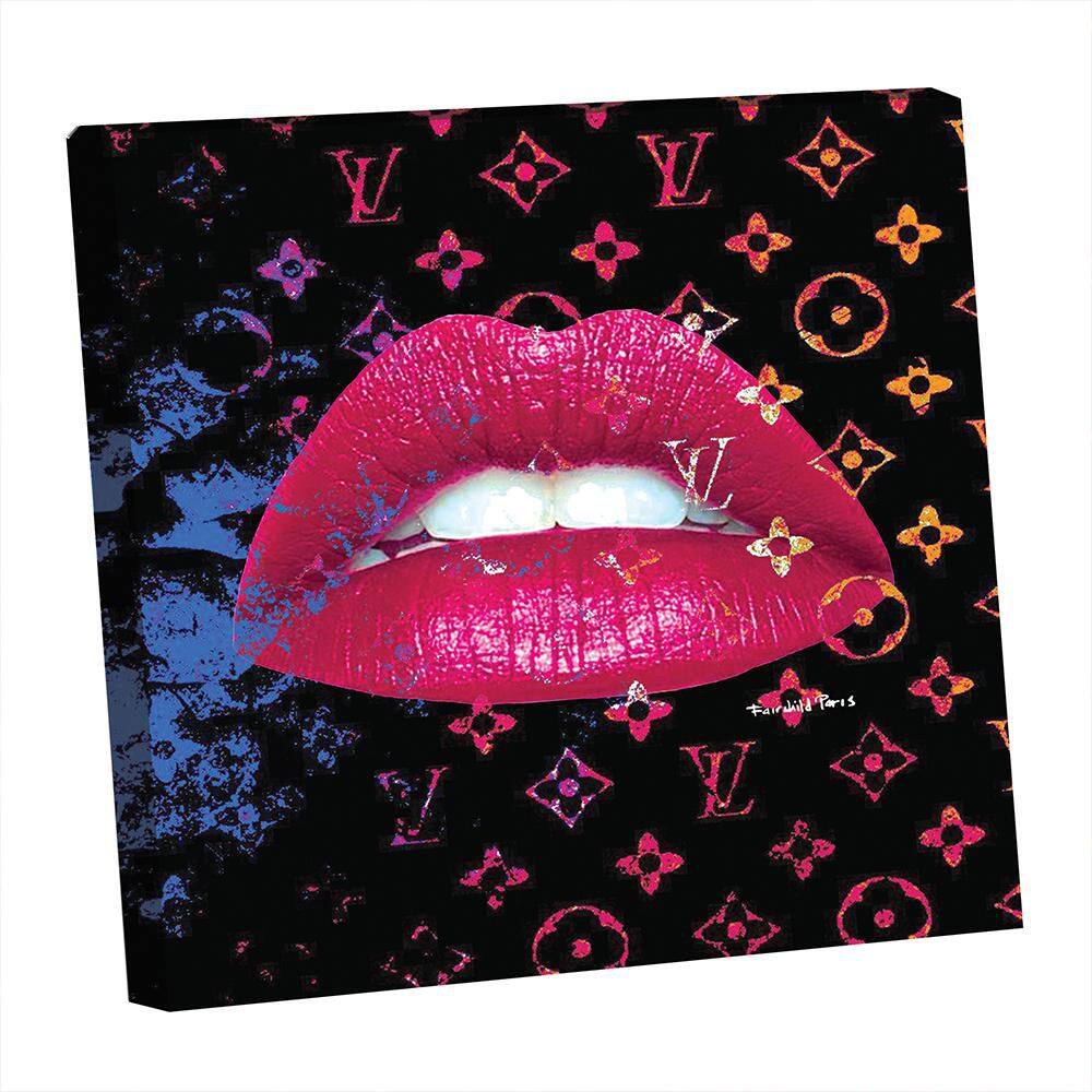 Hot Pink Glam Lips 14x18 Framed Fashion Print