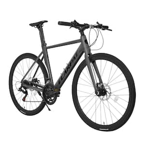28 in. 700c Road Bike with 14-Speed Shimano Disc Brakes and Aluminum Frame for Men and Women's in Black