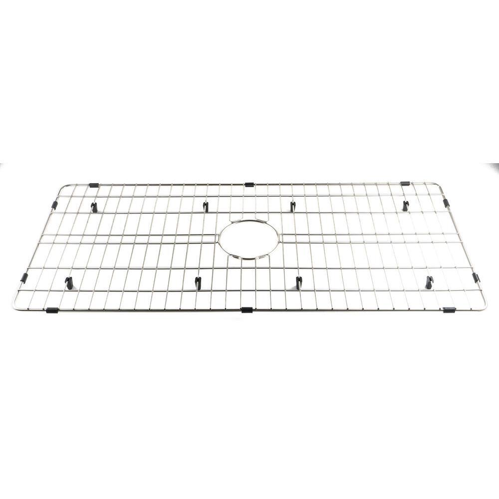 Brushed Stainless Steel Kitchen Sink Grid with Plastic Feet