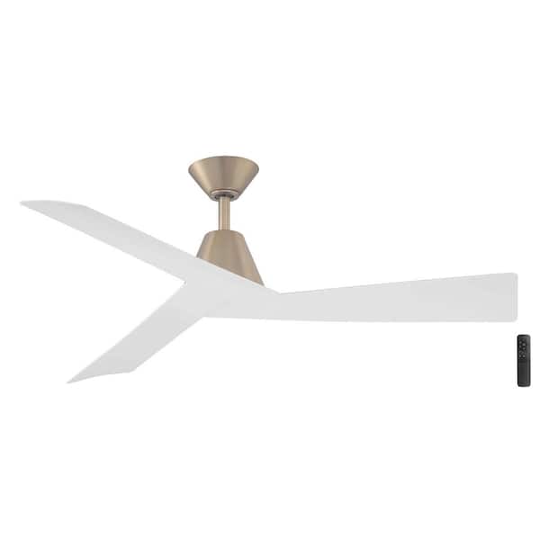 Home Decorators Collection Easton 52 in. Indoor/Outdoor Brushed Gold with Matte White Blades Ceiling Fan with Remote Included