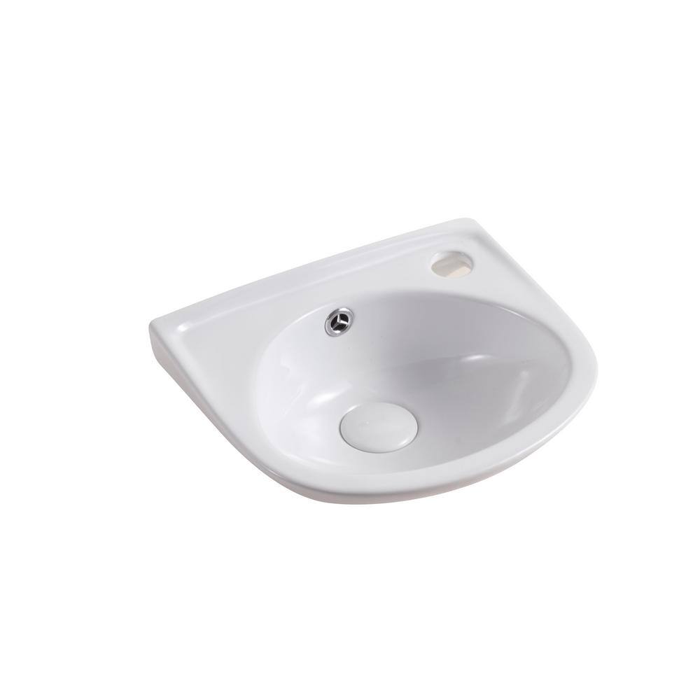 UPC 852881005045 product image for Elanti Wall-Mounted Oval Compact Bathroom Sink in White | upcitemdb.com