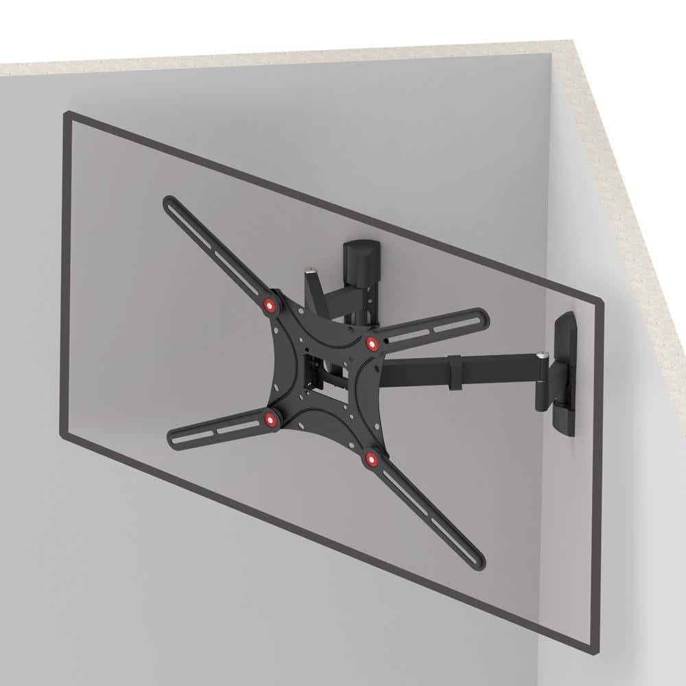 Black Full Motion Dual Arm TV Wall Mount for 13"-90" Screens