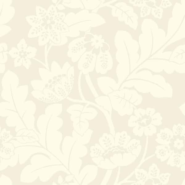 A-Street Prints Augusta Flock Damask White Flocks Paper Wallpaper Sample