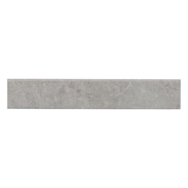 Ansello Grey Bullnose 3 in. x 18 in. Matte Porcelain Wall Tile (15 lin. ft./Case)