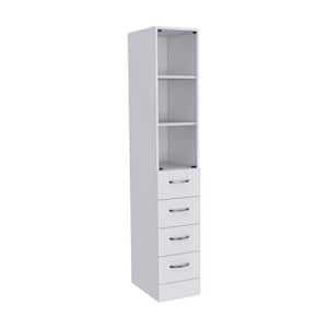 11.97 in. Wx 17.56 in. D x 68.29 in. H Bathroom Storage Wall Cabinet in White