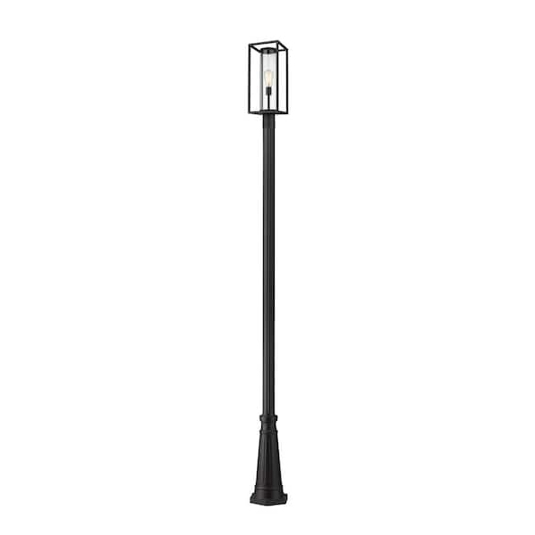 Unbranded Dunbroch 1-Light Black 115.75 in. Aluminum Hardwired Outdoor Weather Resistant Post Light Set with No Bulb Included