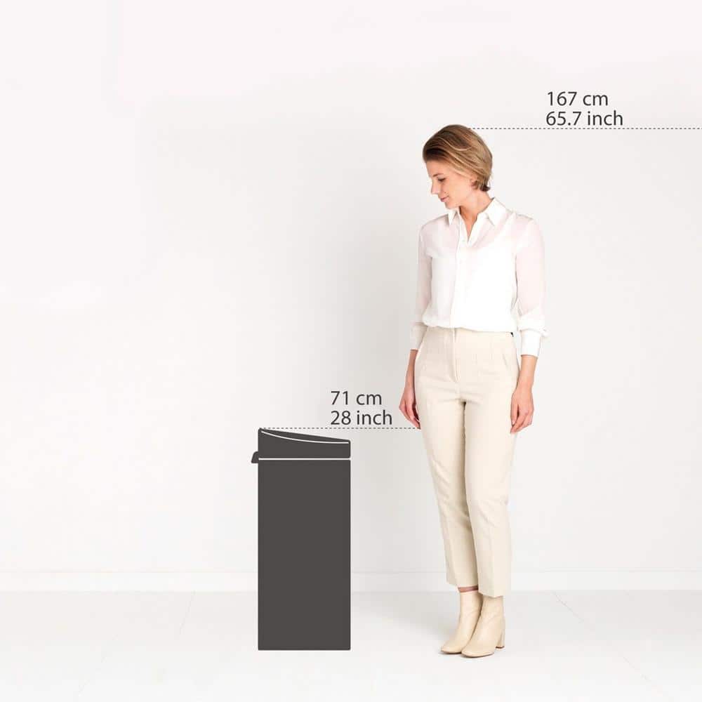 Matte Black and Steel 8 Gallon Touch Top Trash Can
