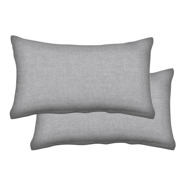 Honeycomb Outdoor Lumbar Toss Pillow Textured Solid Platinum Grey
