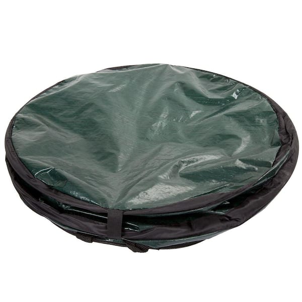 Collapsible Trash Can- Pop Up 33 Gallon Trashcan for Garbage With Zippered  Lid By Wakeman Outdoors -Ideal for Camping Recycling and More (Green)