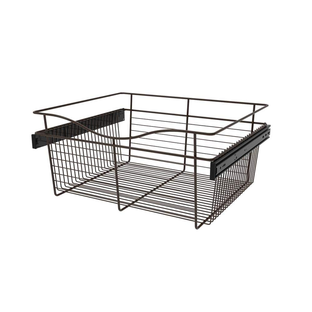 Rev A Shelf 11 In H X 24 In W Bronze Steel 1 Drawer Wide Mesh Wire   Oil Rubbed Bronze Rev A Shelf Wire Closet Drawers Cb 242011orb 1 64 1000 