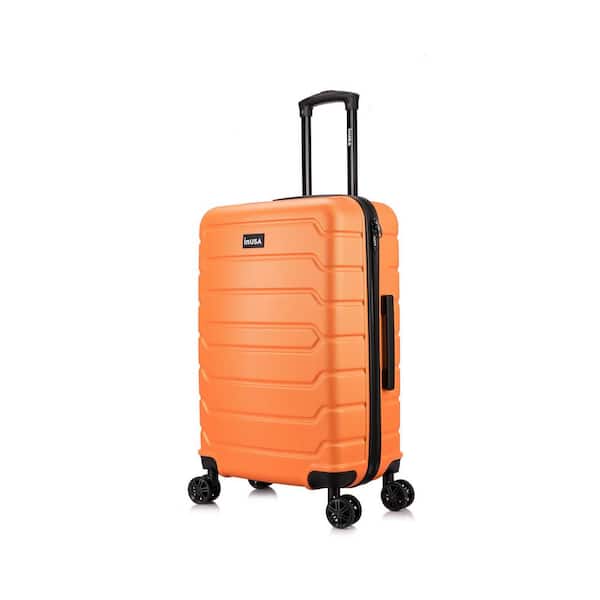 InUSA Trend 24 in. Orange Lightweight Hardside Spinner Suitcase ...