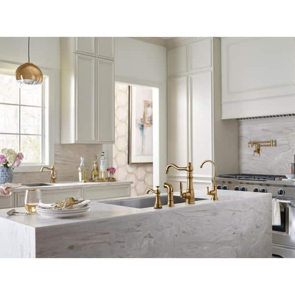 MOEN Wall Mount Pot Filler in Brushed Gold S664BG - The Home Depot