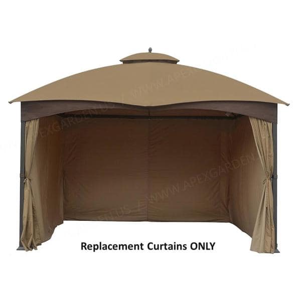 Beige Polyester Privacy Curtain Set for 10' x 12' Gazebo
