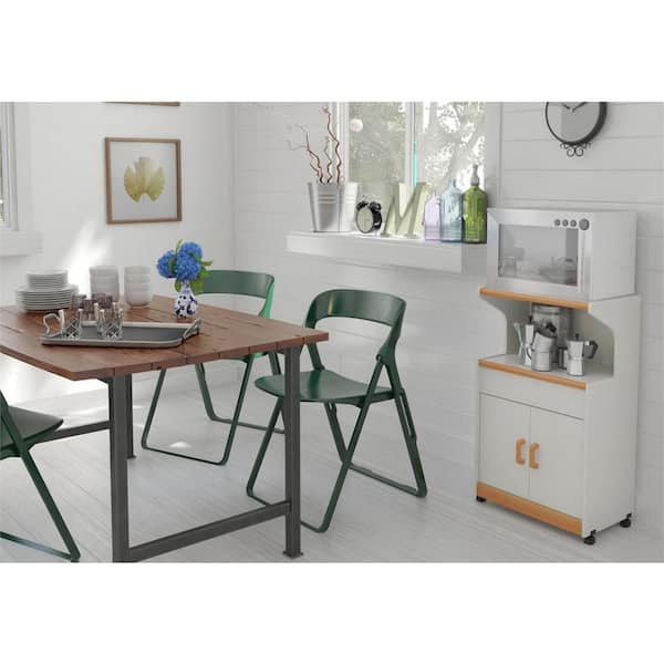 Altra Furniture Hannah White Microwave Cart with Storage