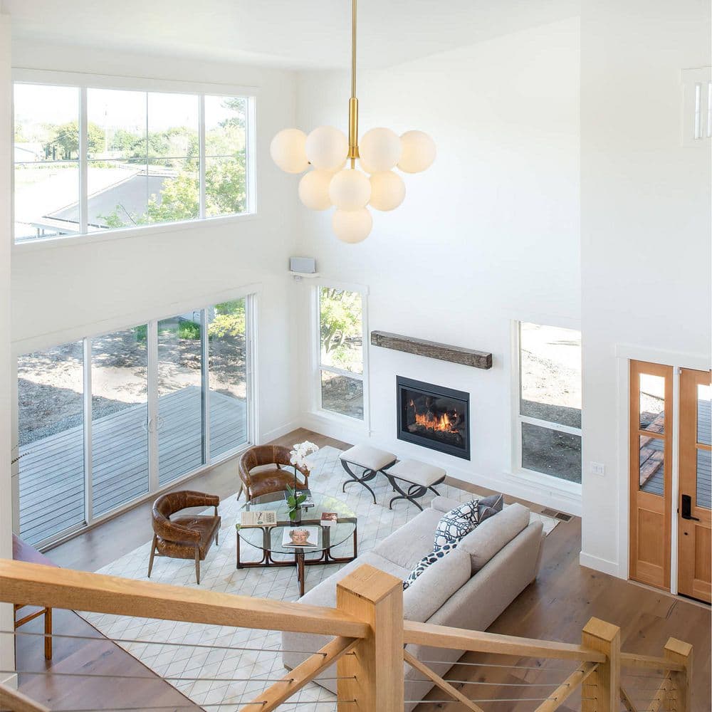 13-Light Brass Contemporary Glass Ball Ceiling Chandeliers Pendant Light with Living Dining Room Bedroom price history on PriceWatchPro