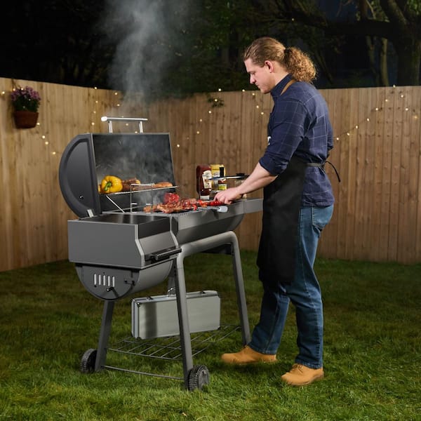 FEASTO Barrel 30 in. Heavy Duty Charcoal Grill in Black with