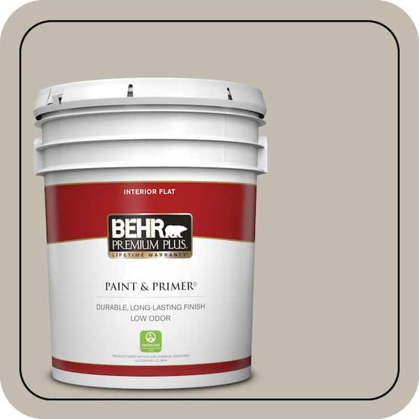 BEHR PREMIUM PLUS 5 gal. #ECC-46-1 Sierra Madre Flat Low Odor Interior Paint & Primer