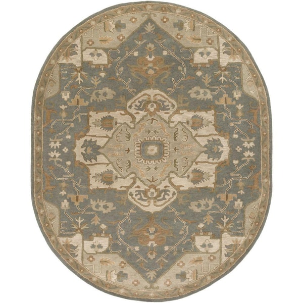 Livabliss Demetrios Slate 6 ft. x 9 ft. Oval Indoor Area Rug