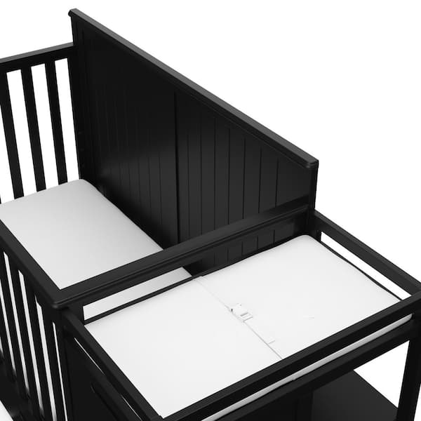 Graco Hadley Baby Cribs With Changing Table Attached Graco Gray