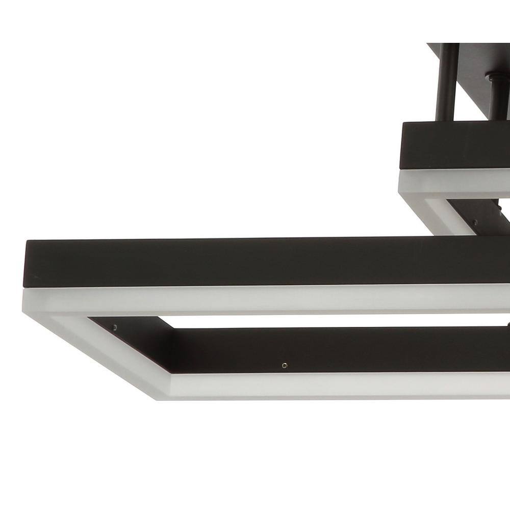 Lumina 28" LED Black Geometric Flush Mount Ceiling Light