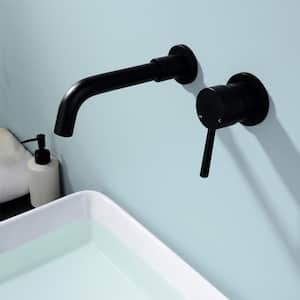 Ami Single Handle Wall Mounted Bathroom Faucet in Matte Black