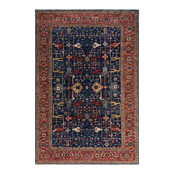 Solo Rugs Serapi Blue 6 ft. x 9 ft. Tribal Wool Indoor Area Rug