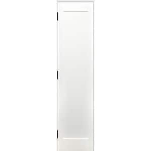 18 in. x 80 in. Shaker Unfinished 1-Panel Solid Core Primed Pine Wood Reversible Single Prehung Interior Door
